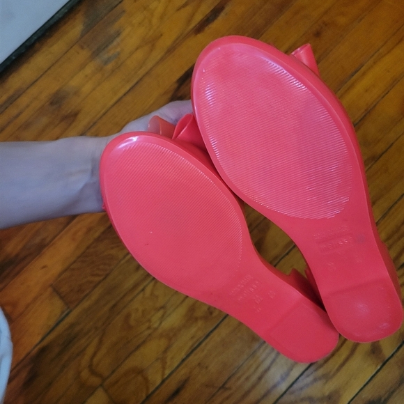 NWOT Melissa Coral Summer Jelly Cut Out Sandals with Bow Detail Size 7 - Picture 7 of 8